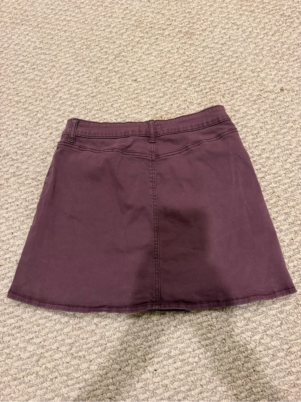Altar'd State Plum Button-Front Mini Skirt